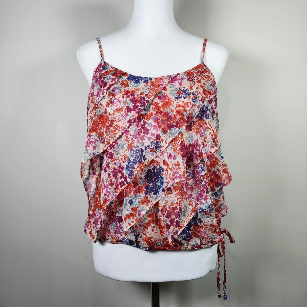 American Eagle Ruffle Cami Womens Medium Tank Fairy Floral Feminine Ditsy Y2K